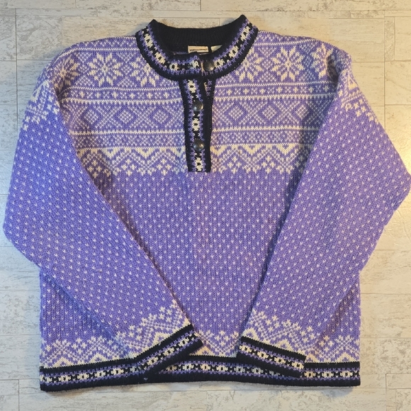 L.L. Bean Sweaters - L.L. Bean Vintage Womans Sweater Size Small Fair Isle 100% Merino Wool